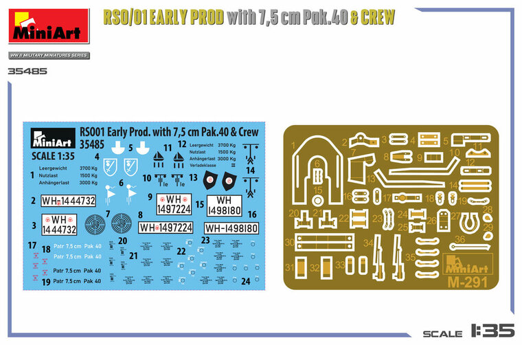 MiniArt 35485 RSO/01 Early Prod. with 7,5 cm Pak.40 &amp; Crew Schaal 1:35