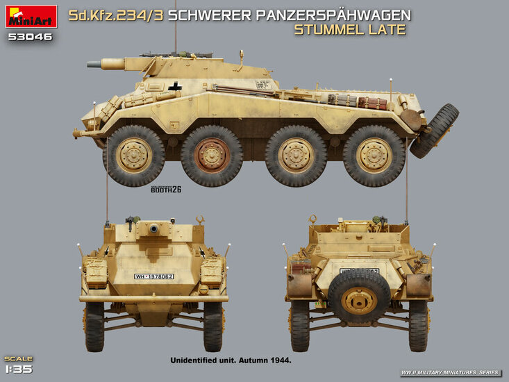 MiniArt 53046 Sd.Kfz.234/3 Schwerer Panzersp&auml;hwagen Stummel Late Schaal 1:35