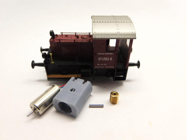 micromotor HBR006G ombouwset Brawa H0 Kof I