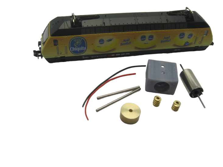 micromotor NF019C Glockenankermotor Umbausatz f&uuml;r Fleischmann SBB Re 460, BLS Re 465