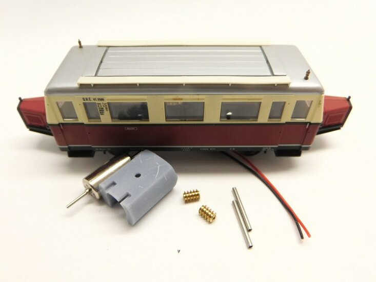 Micromotor HSB007G Bemo H0 / H0e / H0m Wismarer Schienenbus - nieuwe motor zonder vliegwiel