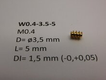 micromotor W0.4-3.5-5  wormwiel M0.4 D=ø3.5 L=5 DI=1.5 mm