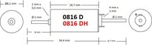 Micromotor 0816DH motor 8x16 - double shaft - High speed (18000 rpm)