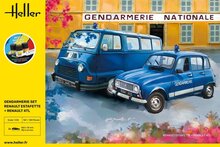 Heller 52325 STARTER KIT Gendarmerie Set Renault Estafette + Renault 4TL Bouwpakket Schaal 1:24