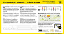 Heller 56289 STARTER KIT Alouette III S&eacute;curit&eacute; Civile Bouwpakket Schaal 1:72