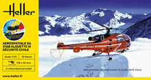 Heller 56289 STARTER KIT Alouette III S&eacute;curit&eacute; Civile Bouwpakket Schaal 1:72