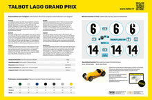 Heller 56721 STARTER KIT Talbot Lago Grand Prix Bouwpakket Schaal 1:24