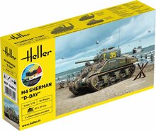 Heller 56892 STARTER KIT M4 Sherman D-Day Bouwpakket Schaal 1:72