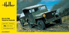 Heller 81105 US 1/4 Ton Truck 'n Trailer Bouwpakket Schaal 1:35