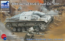 Bronco Models CB35116 WWII German StuG III Ausf C/D with 75mm StuK 37/L24&amp;75mm StuK40/L48(2in1) Bouwpakket Schaal 1:35