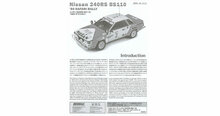 NUNU-BEEMAX BX24041 Nissan 240RS BS110 '84 Safari Rally Bouwpakket Schaal 1:24