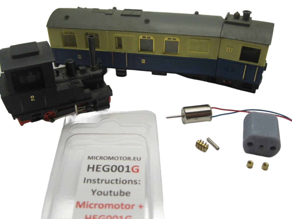 micromotor HEG001G motor ombouwset voor Egger Bahn / Jouef  H0e 