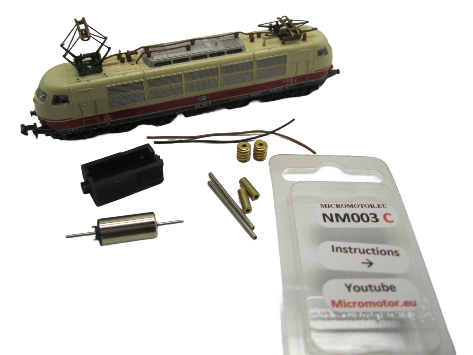 micromotor NM003C motor Umbausatz für Minitrix BR103, BR151