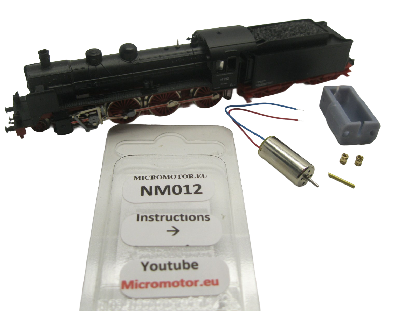 micromotor NM012 N Umbausatz für  minitrix BR 17.2 DRG, DRG 17.4, BR 14.1 DRG,K.P.E.V.  u.a.