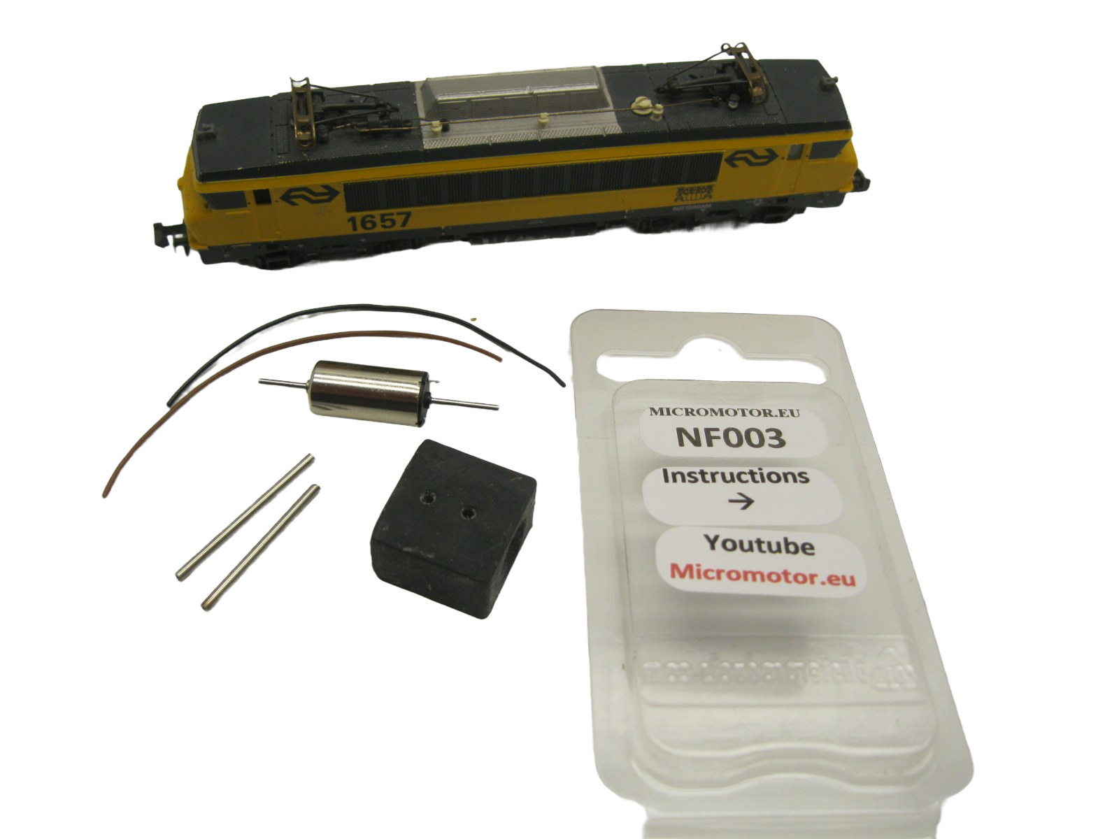 micromotor NF003G N ombouwkit voor fleischmann NS1600 SNCF BB 1500, 1600, 22200, 7200