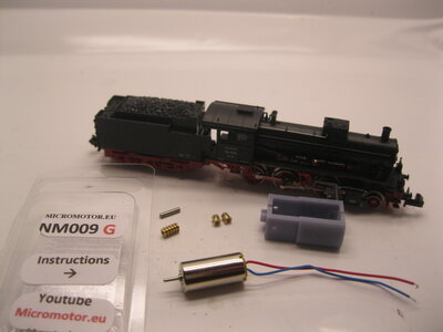 micromotor nf009g N ombouwkit voor Fleischmann BR 38 K, DRG 01.10, P8, BR 23, BR 011, BR 012 (Flm 7123, 7126, 7159-7161, 7163, 7164, 7167-7175) micromotor nf009g N ombouwkit voor Fleischmann BR 38 K, DRG 01.10, P8, BR 23, BR 011, BR 012 (Flm 7123, 7126, 7159-7161, 7163, 7164, 7167-7175)