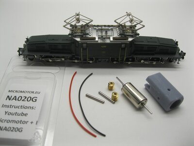 micromotor NA020G motor ombouwset voor Arnold Krokodil, Ae 6/8 II, Be 6/8 II, Ce 6/8 II micromotor NA020G motor ombouwset voor Arnold Krokodil, Ae 6/8 II, Be 6/8 II, Ce 6/8 II