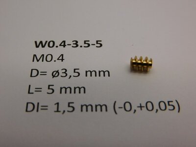 micromotor W0.4-3.5-5 wormwiel M0.4 D=ø3.5 L=5 DI=1.5 mm micromotor W0.4-3.5-5 wormwiel M0.4 D=ø3.5 L=5 DI=1.5 mm