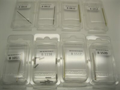 Micromotor adapter B1116 1,1 mm --> 1,6 mm x 8 mm 10 Pcs (+/- ?? mm) Steel Micromotor adapter B1116 1,1 mm --> 1,6 mm x 8 mm 10 Pcs (+/- ?? mm) Steel