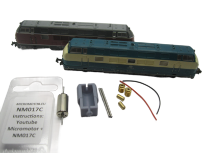 micromotor NM017C ombouwset voor Minitrix V200, BR 221, BR Class 42 Warship micromotor NM017C ombouwset voor Minitrix V200, BR 221, BR Class 42 Warship