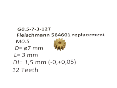 micromotor G0.5-7-3-12T tandwiel voor Fleischmann micromotor G0.5-7-3-12T tandwiel voor Fleischmann