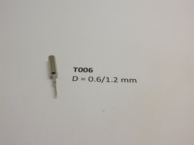 micromotor T006 Vervangingsstift voor T005 0.6 / 1.2 mm micromotor T006 Vervangingsstift voor T005 0.6 / 1.2 mm
