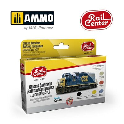 Ammo-Mig Railcenter R.1007 verfset Classic American Railroad companies (locomotieves vol.1) Ammo-Mig Railcenter R.1007 verfset Classic American Railroad companies (locomotieves vol.1)