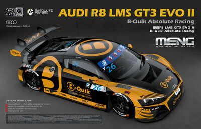 MENG-Model CS-011 AUDI R8 LMS GT3 EVO II B-Quik Absolute Racing Bouwpakket Schaal 1:24