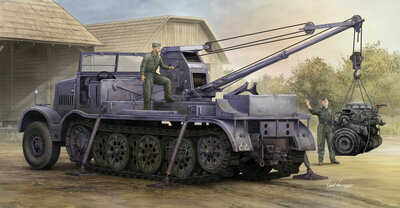 Trumpeter 09576 Schwerer Zugkraftwagen 18 t with 6 t Billstein-Crane, Sd.Kfz.9/1 Schaal 1:35