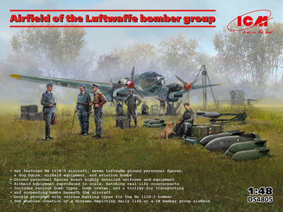 ICM DS4805 Airfield of the Luftwaffe bomber group Bouwpakket Schaal 1:48