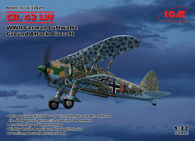 ICM 32021 CR. 42 LW , WWII German Luftwaffe Ground Attack Aircraft Bouwpakket Schaal 1:32 ICM 32021 CR. 42 LW , WWII German Luftwaffe Ground Attack Aircraft Bouwpakket Schaal 1:32