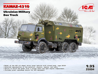 ICM 35004 KAMAZ-4310, Ukrainian Military Box Truck Schaal 1:35 ICM 35004 KAMAZ-4310, Ukrainian Military Box Truck Schaal 1:35