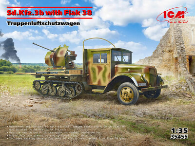 ICM 35455 Sd.Kfz.3b with Flak 38 AA Gun Bouwpakket Schaal 1:35 ICM 35455 Sd.Kfz.3b with Flak 38 AA Gun Bouwpakket Schaal 1:35