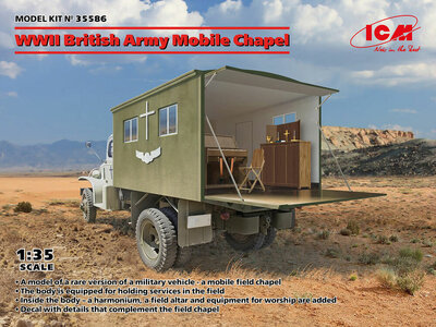 ICM 35586 WWII British Army Mobile Chapel Bouwpakket Schaal 1:35 ICM 35586 WWII British Army Mobile Chapel Bouwpakket Schaal 1:35