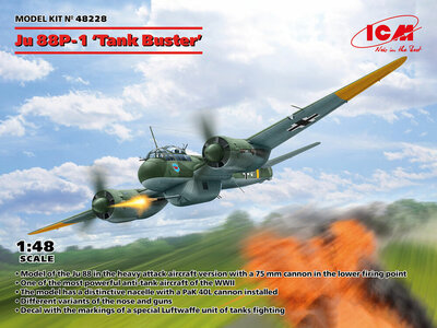 ICM 48228 Ju 88P-1 Tank Buster Bouwpakket Schaal 1:48 ICM 48228 Ju 88P-1 Tank Buster Bouwpakket Schaal 1:48