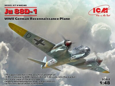 ICM 48240 Ju 88D-1,WWII German ReconnaissancePlane Bouwpakket Schaal 1:48 ICM 48240 Ju 88D-1,WWII German ReconnaissancePlane Bouwpakket Schaal 1:48