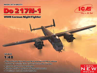 ICM 48271 Do 217N-1,WWII German Night Fighter (100% new molds) Bouwpakket Schaal 1:48 ICM 48271 Do 217N-1,WWII German Night Fighter (100% new molds) Bouwpakket Schaal 1:48