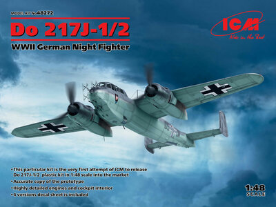 ICM 48272 Do 217J-1/2, WWII German Night Fighter Bouwpakket Schaal 1:48 ICM 48272 Do 217J-1/2, WWII German Night Fighter Bouwpakket Schaal 1:48