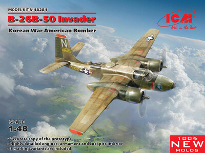 ICM 48281 B-26B-50 Invader, Korean War American Bomber Bouwpakket Schaal 1:48 ICM 48281 B-26B-50 Invader, Korean War American Bomber Bouwpakket Schaal 1:48