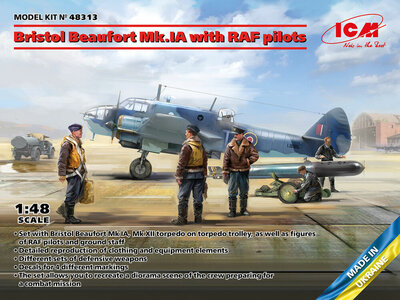 ICM 48313 Bristol Beaufort Mk.IA with RAF pilots Bouwpakket Schaal 1:48 ICM 48313 Bristol Beaufort Mk.IA with RAF pilots Bouwpakket Schaal 1:48