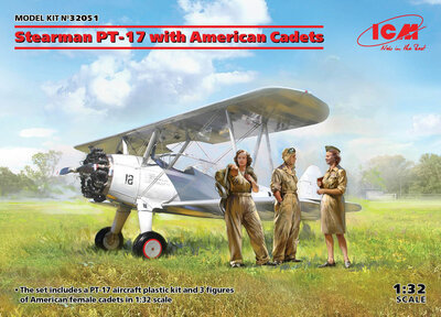 ICM 32051 Stearman PT-17 with American Cadets Bouwpakket Schaal 1:32 ICM 32051 Stearman PT-17 with American Cadets Bouwpakket Schaal 1:32
