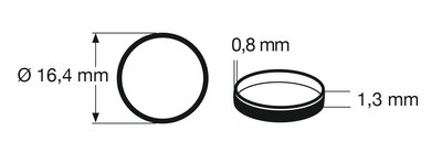fleischmann 648007 Traction tyre 1 (pcs/stuks/Stück) H0. Outer diameter 16,4 mm, width 1,3 mm
