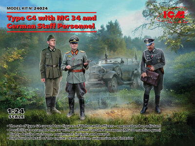 ICM 24024 Type G4 with MG 34 and German Staff Personnel Bouwpakket Schaal 1:24