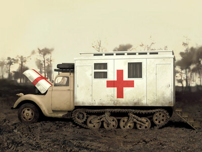 ICM 35414 V3000S/SS m Maultier with Shelter,WWII German Truck Bouwpakket Schaal 1:35