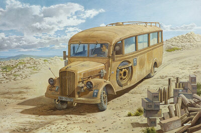 Roden 808 Opel Blitz 3.6-47 Omnibus model W39 Lude Ludewig built, late Bouwpakket Schaal 1:35