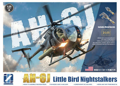 Zimi Model ZM50001 AH-6J Little Bird Nightstalkers w/Metal Barrels Schaal 1:35