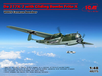 ICM 48275 Do 217K-2 with Fritz-X, WWII German bomber Schaal 1:48