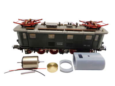 micromotor HR021F  Glockenankermotor Umbausatz für Roco E 32 (Alt), K. Bay. Sts. B. EP2 (Alt)