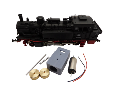 micromotor HR012F motor ombouwset voor Roco DB, DR, DRG BR 74, KPEV 12, SNCF 130 TC, u.a.