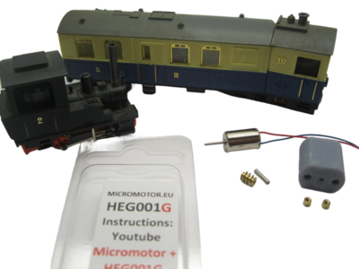 micromotor HEG001G motor ombouwset voor Egger Bahn / Jouef  H0e 